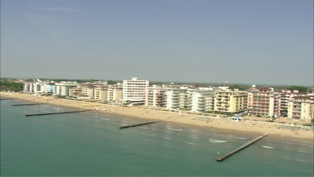 Ripresa aerea della spiaggia del Lido di Venezia