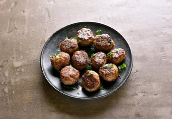 Homemade cutlets on plate