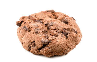 Tasty Chocolate chip cookie isolate on white background.