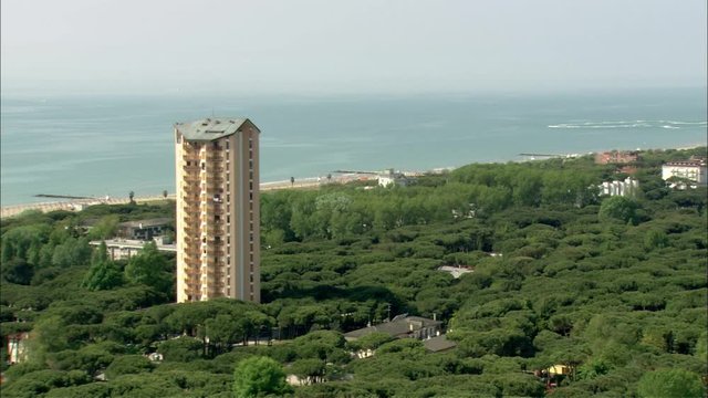 Veduta aerea di una spiaggia veneta