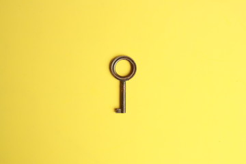 old closet key in color background