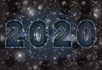 Happy new 2020 year constellation wallpaper, vector illustration