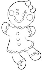 Niedlicher Lebkuchenmann - Vektor-Illustration