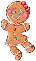 Niedlicher Lebkuchenmann - Vektor-Illustration