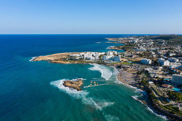 Aerial: The Protaras beach, Cyprus