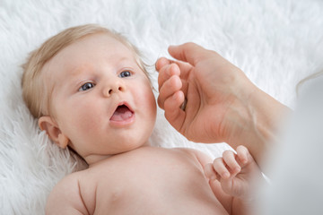 Close up portrait of Beautiful baby girl