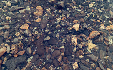 gravel stones in the water