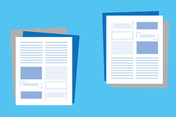 フラットな書類イラスト画像