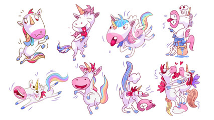 unicorn vector set clipart design © pisut
