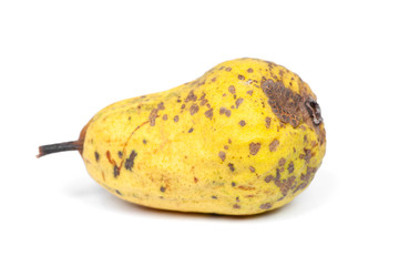 Wrinkled and rotten yellow pear