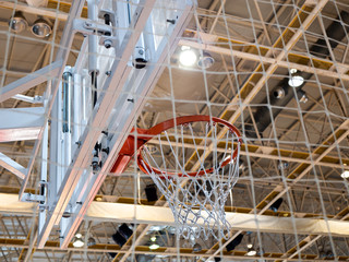  basketball basket in sports hall