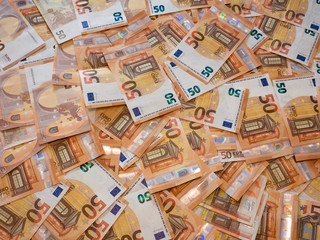 50 euro banknotes texture and background