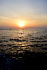 sunset in the red sea or the gulf of aden in east africa