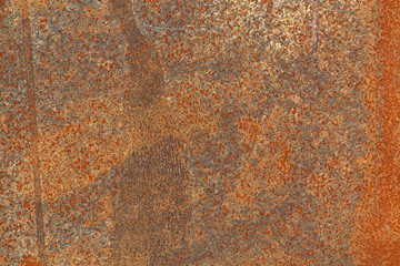 Grunge surface of a rusted sheet of metal, background, texture