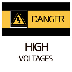 Obraz premium High voltages.Sign. Illustratively graphic hazard warning poster contact with this technology.