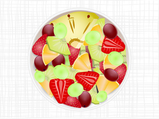 Fruit salad on a plate