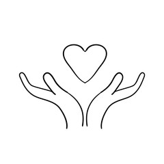 doodle hand illustration symbol for care and charity illustration vector