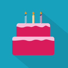 birthday cake icon- vector illustration