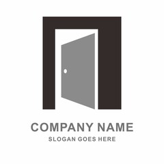 Simple Door Architecture Interior Business Company Stock Vector Logo Design Template