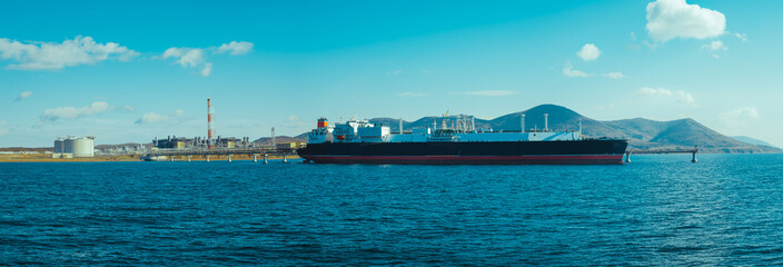 Fototapeta na wymiar The tanker refueling with oil HDR