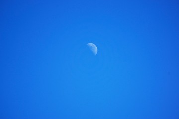 Moon with blue sky