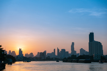 Fototapeta na wymiar Building and skyscraper Bangkok city