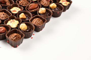 Mix of tasty chocolate candy collection.