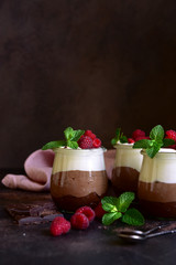 Delicious homemade mousse ' Three chocolate 