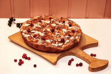 Traditional apple pie on the table