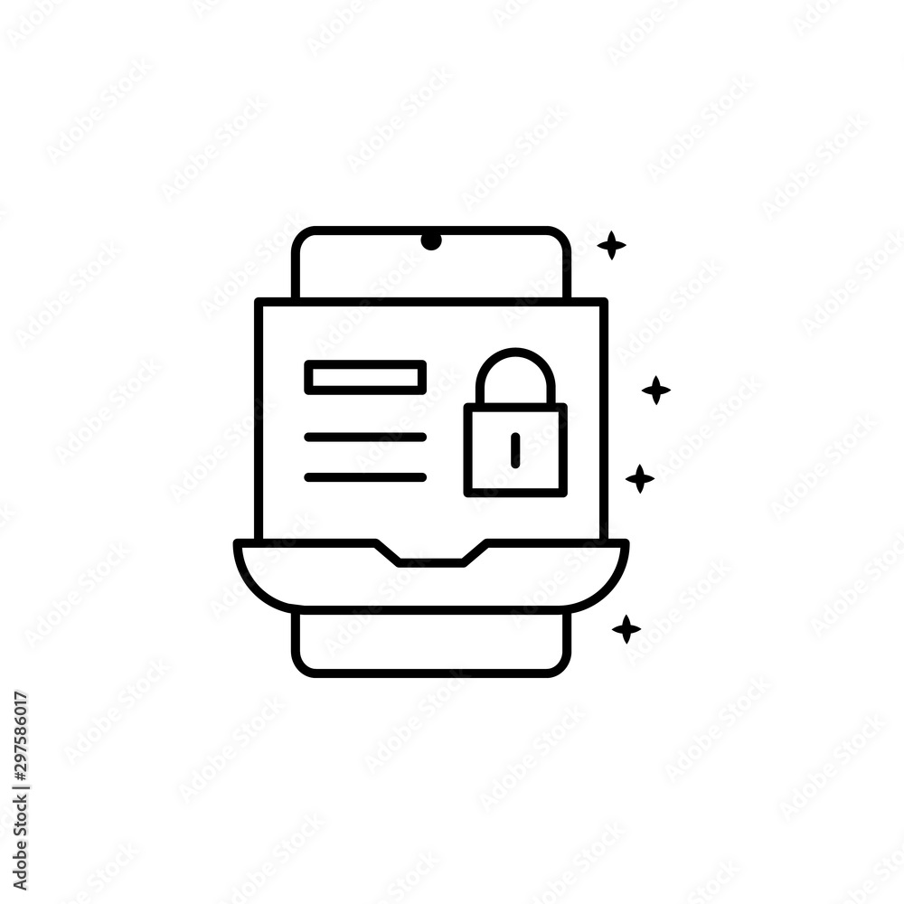 Poster id computer smartphone icon. simple line, outline vector of mobile payment icons for ui and ux, webs