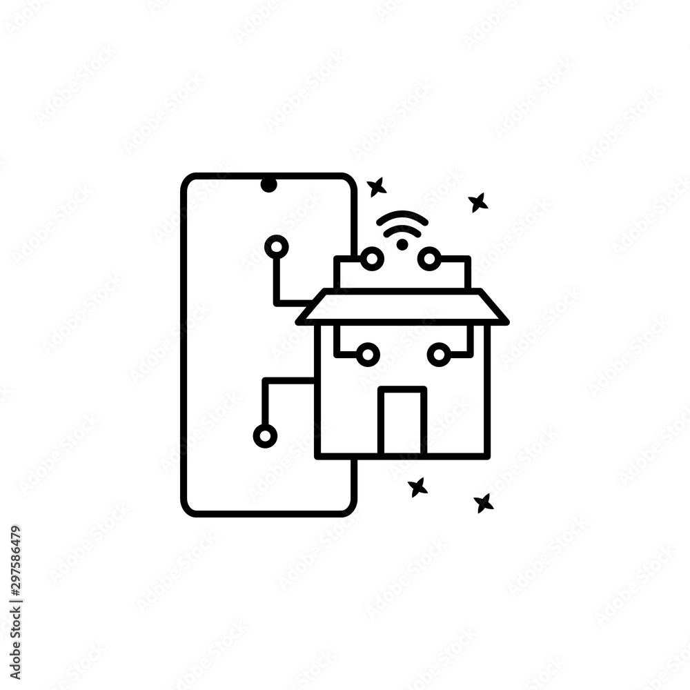 Aufkleber shopping smartphone icon. simple line, outline vector of mobile payment icons for ui and ux, website