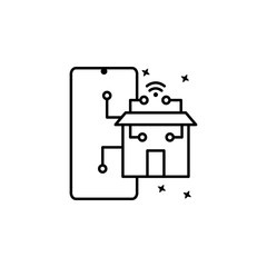 Shopping smartphone icon. Simple line, outline vector of mobile payment icons for ui and ux, website or mobile application