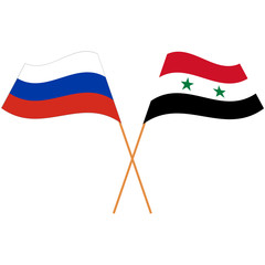 Russian Federation, Syrian Arab Republic. National flags. Abstract concept, icon set. Vector illustration.