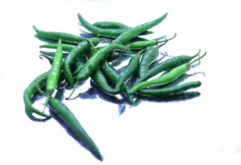 Green pepper bitter isolated on white background.