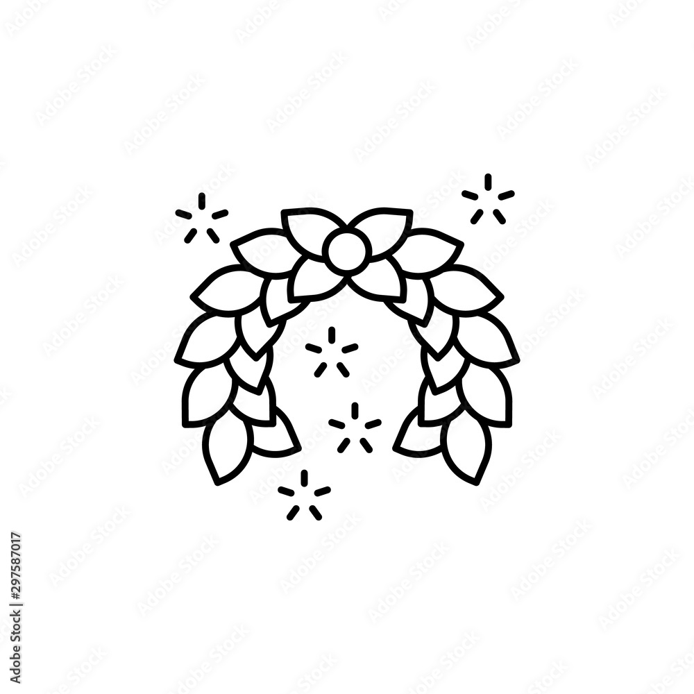 Poster laurel branch icon. simple line, outline vector of winning for ui and ux, websit