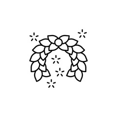 Laurel branch icon. Simple line, outline vector of winning for ui and ux, websit