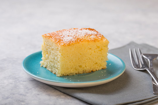 Revani. sweet semolina pastry, traditional turkish dessert