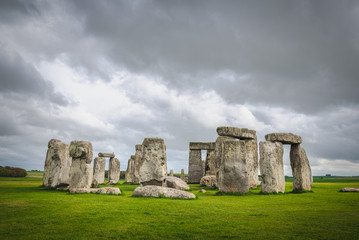 Stonehenge on a cloudy and windy day