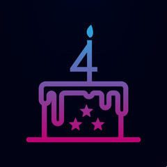 Cake, 4th july nolan icon. Simple thin line, outline vector of 4th of july icons for ui and ux, website or mobile application