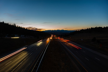 Fototapeta na wymiar driving on highway at night