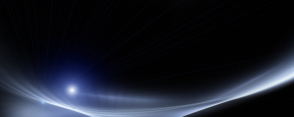 Fototapeta premium Futuristic wave panorama background design with lights