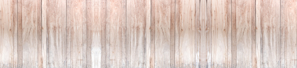 Fototapeta na wymiar Panorama wood wall with beautiful vintage brown wooden texture background