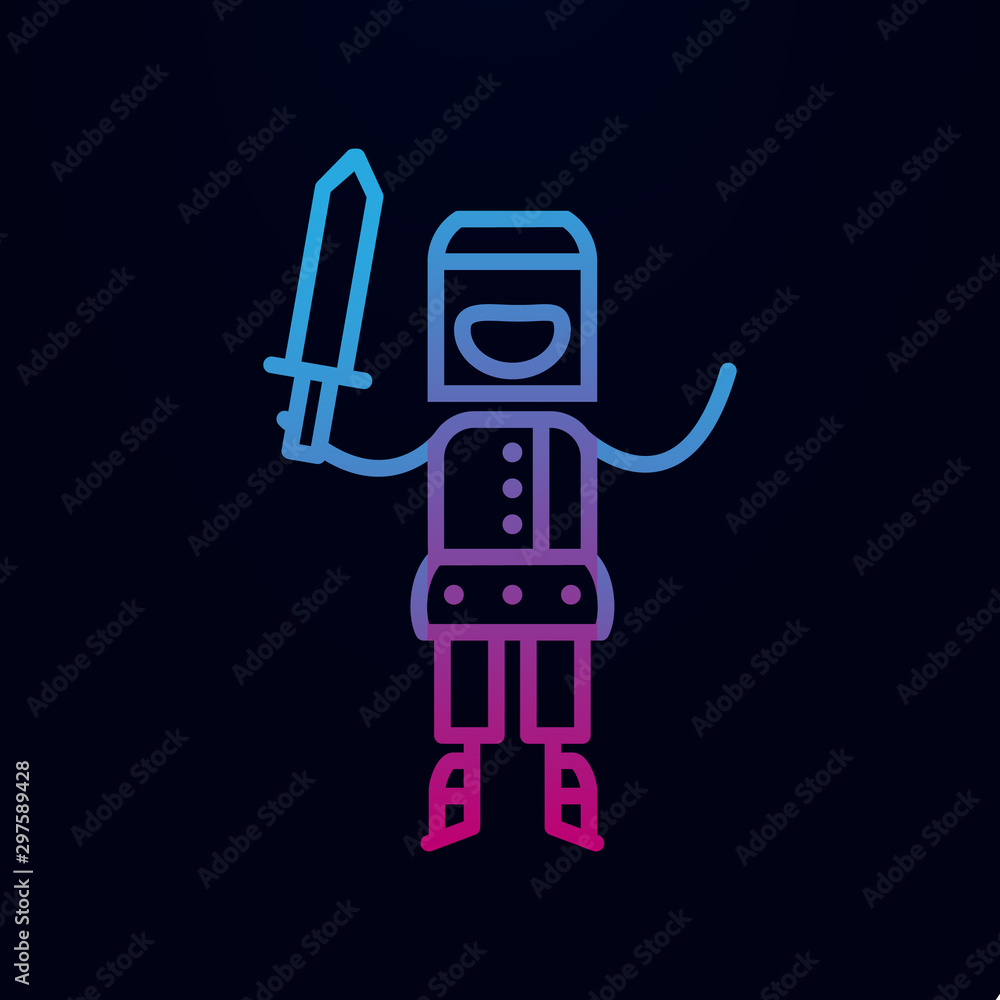 Poster knight, adventure nolan icon. simple thin line, outline vector of adventure icons for ui and ux, web