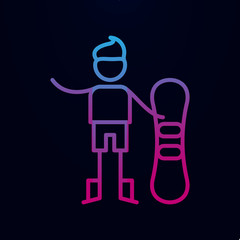 Snowboarder, adventure nolan icon. Simple thin line, outline vector of adventure icons for ui and ux, website or mobile application