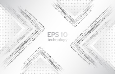 Digital internet communication on grey background. Abstract global sci fi concept. Hi-tech vector illustration with various technology elements.