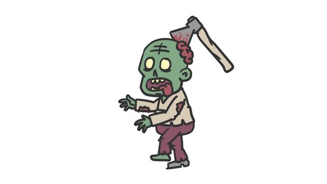 Zombie character is coming. Alpha channel
