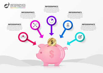 Infographic design template. Creative concept with 5 steps