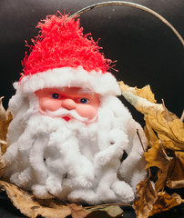 santa claus with sack of gifts tree decoration