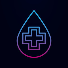 Obraz premium Blood drop nolan icon. Simple thin line, outline vector of blood donation icons for ui and ux, website or mobile application