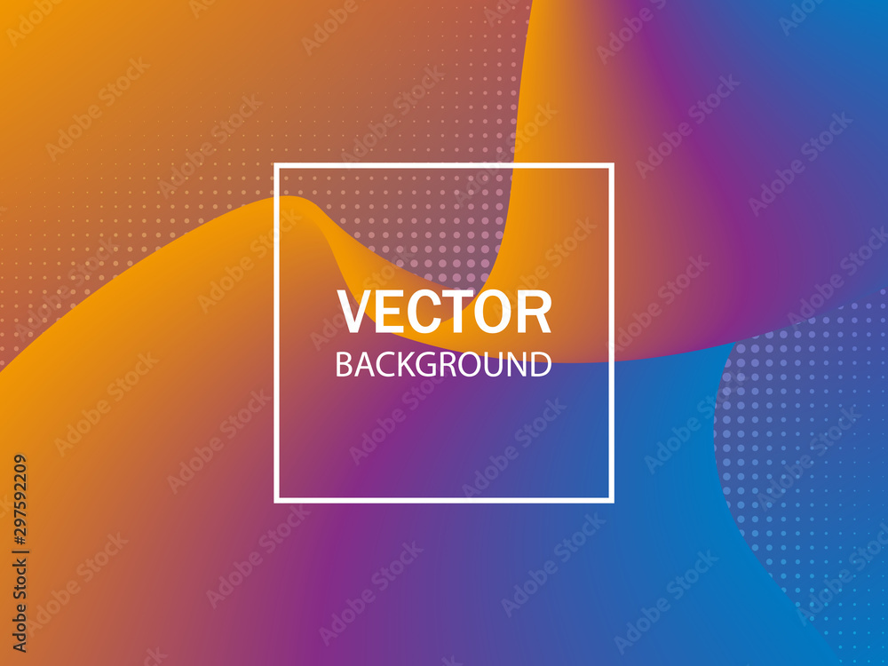 Poster dynamic 3d background with wave. colorful vector illustration.